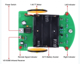 DIY Infrared Remote Control Car Kit, C51 Microcontroller Electronic Assembly and Soldering DIY Kits